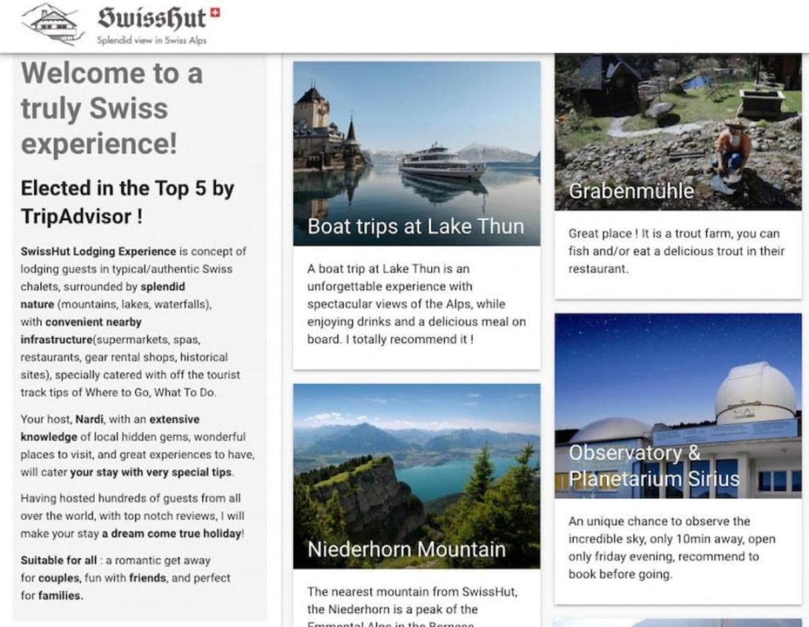 Swisshut Stunning Views Alps Lake - Chalet Erli Darligen Luaran gambar